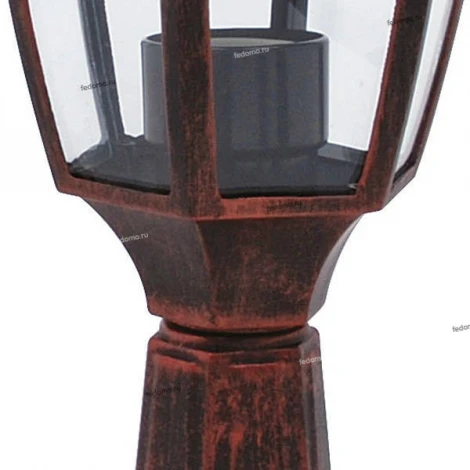 Столб уличный Horoz Leylak, 1 плафон, медь с черным и прозрачным