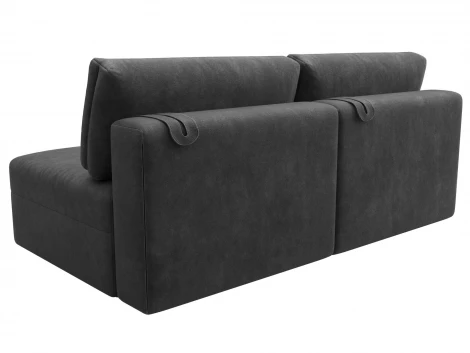 Диван прямой модульный Лига-060 НПБ (ЛДСП,Брус,Фанера/Пластик/Велюр/Темно-серый) Лига Диванов 129470