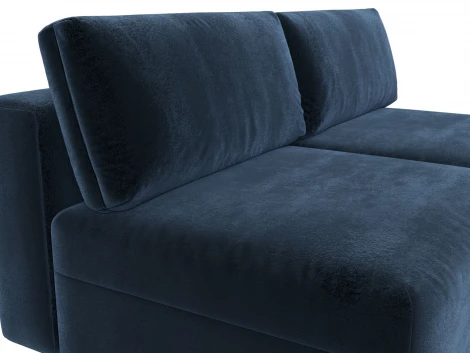 Диван прямой модульный Лига-060 НПБ (ЛДСП,Брус,Фанера/Пластик/Велюр/Синий) Лига Диванов 129457