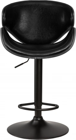 Стул барный DOBRIN KARTER BLACK (коричневый орех дерево (BWW), черный PU) 4905_BlackBase-LMZ BLACK, цвет сиденья PU, каркаса коричневый дерево, основания