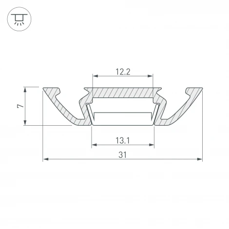 Профиль PHS-A-2000 ANOD (Алюминий) 013215 Arlight