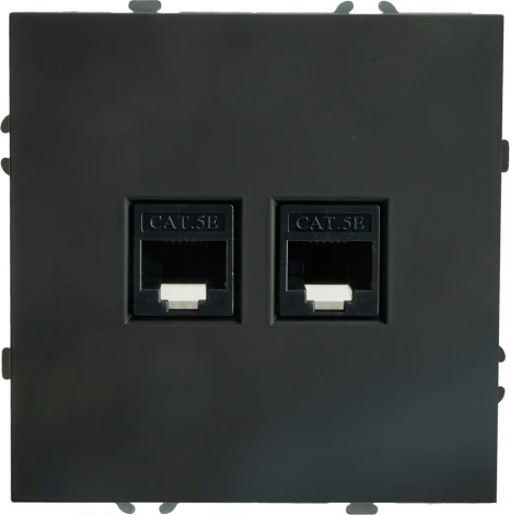 Розетка Ethernet RJ-45 (черный) Stekker Эмили 49848