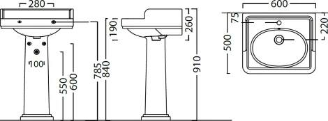 Раковина Kerama Marazzi Pompei 60