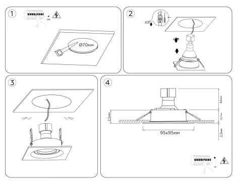 Светильник встраиваемый поворотный Ambrella Techno Spot TN102743