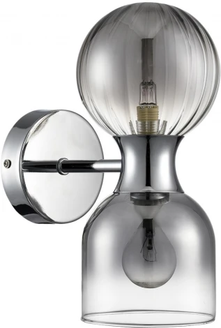 Бра Lumion Tauna 8114/2W хром/дымчатый, металл/стекло G9 30W + E14 40W 220V