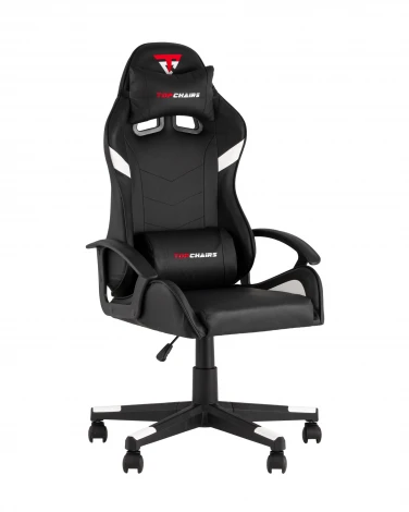 Кресло спортивное TopChairs Warden черно-белый арт.УТ000039483