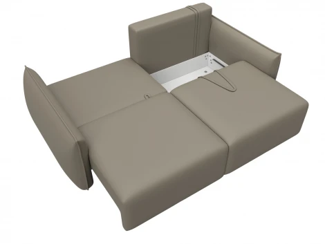 Диван прямой Лига-051 НПБ (ЛДСП,Брус,Фанера/Пластик/Экокожа/Бежевый) Лига Диванов 129878