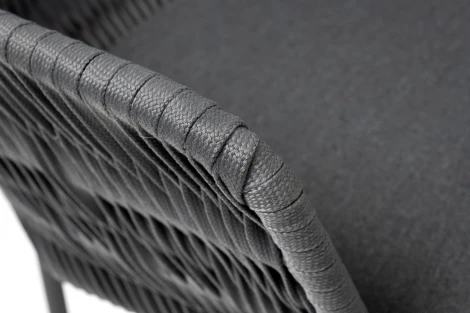 Обеденная группа на 4 персоны со стульями Бордо плетения колос, столешница серый гранит 4SIS Диего DIE-CB4T1-5-SET D-gray