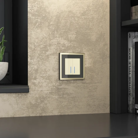 Рамка на 1 пост Baguette (черный/латунь) Werkel W0012852 (a060239)