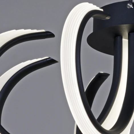 Потолочная люстра светодиодная с пультом и ночным режимом Reluce 74390-0.3-08S black (Умный дом) (220V)