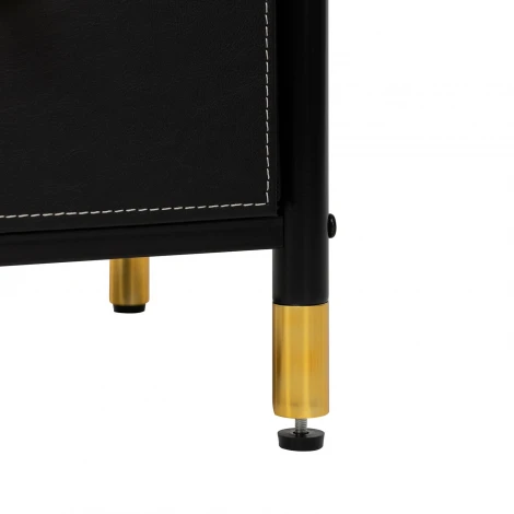 Комод Leset Нирита/Хайди узкий 5 ящиков (Сталь,Экокожа,ЛМДФ/Черный) арт.2500000252303