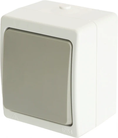 Выключатель одноклавишный (белый,серый) Stekker Велена 49731