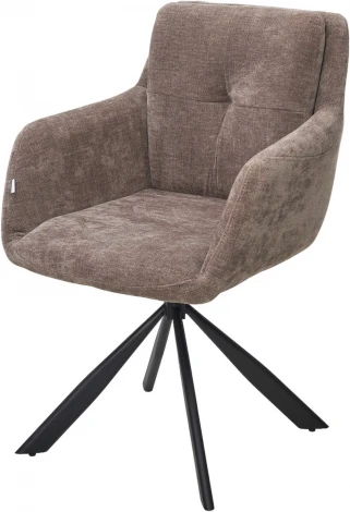 Стул ФЕДЕРИКО ДАНС 180 град. поворотный, NORDIC 35 Серо-коричневый / Черный каркас, M-City
