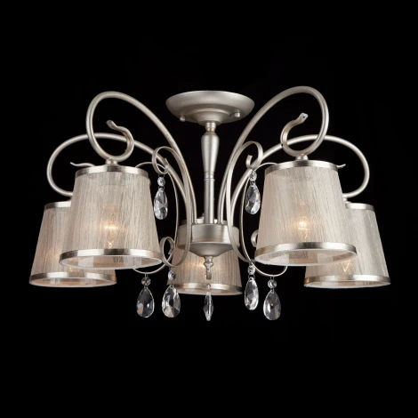 Потолочная люстра Eurosvet Liona 60065/5 серебро (220V, хрусталь Strotskis)