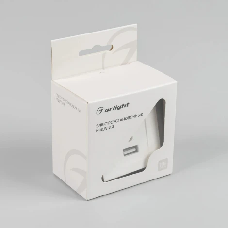 Механизм USB розетки SCT-MUAC-PL-WH-V (5V, 3A, QC4) (Arlight) 049839