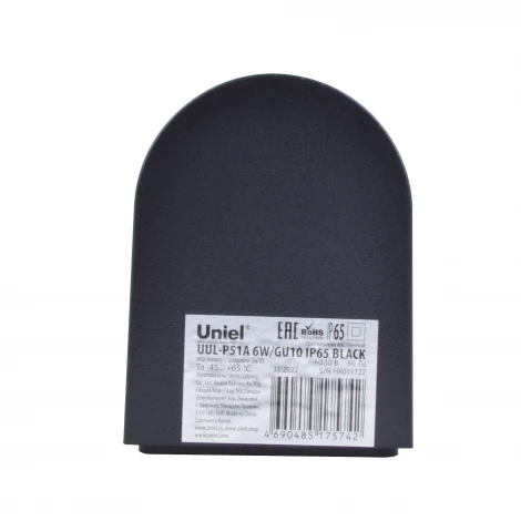 Архитектурная подсветка под лампу GU10 черный Uniel UUL-A01S UUL-P51A 6W/GU10 IP65 BLACK