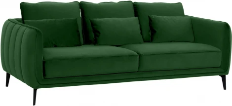 Диван Amsterdam трехместный ОГОГО (арт.664756), (Ткань/Зеленый)