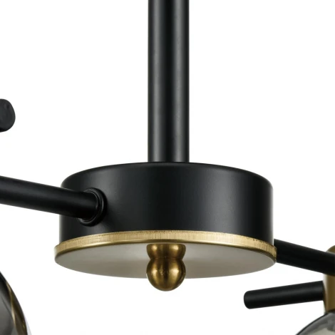 Потолочная люстра на штанге Lumion Emina 8059/4C черный, медь/дымчатый металл/стекло E27 4*60W 220V