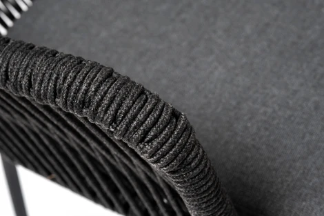 Обеденная группа на 4 персоны со стульями Лион темно-серый, круглый стол серый гранит 4SIS Лион LIO-CL4T1-5-SET D-gray