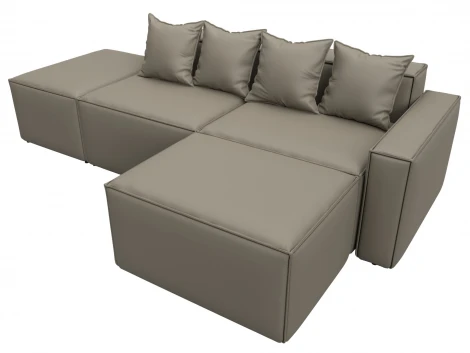 Диван угловой модульный Лига-063 угол правый (ДСП/Пластик/Экокожа/Бежевый) Лига Диванов 129788