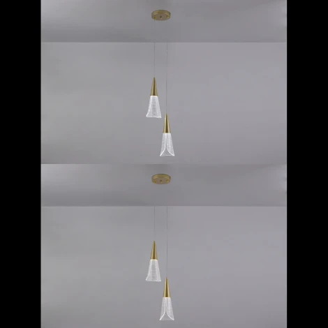 Подвесной светодиодный светильник Natali Kovaltseva Triangle LED LAMPS 81117/2C 14W, золотой, LED (220V, на проводе)