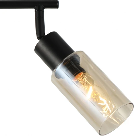 Настенно-потолочный спот на штанге Escada Sector 10172/2A Amber 2x40Вт E14, металл/стекло, черный/янтарный (220V)