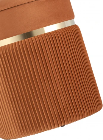 Пуф Миранда с ящиком велюр оранжевый УТ000035331