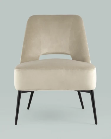 Кресло Stool Group лаунж Бостон велюр бежевый УТ000035317