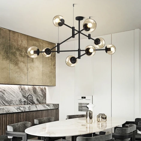 Люстра на штанге Gap черный ImperiumLoft Gap01 (189552-26) (220V, на тросе, шарики)