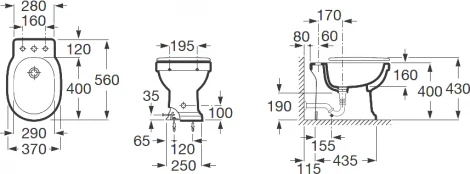 Биде напольное Roca Carmen 3570A4000