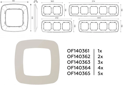 Рамка Ambrella Volt OMEGA Ecta (Серо-бежевый матовый) 3-ая OF140363