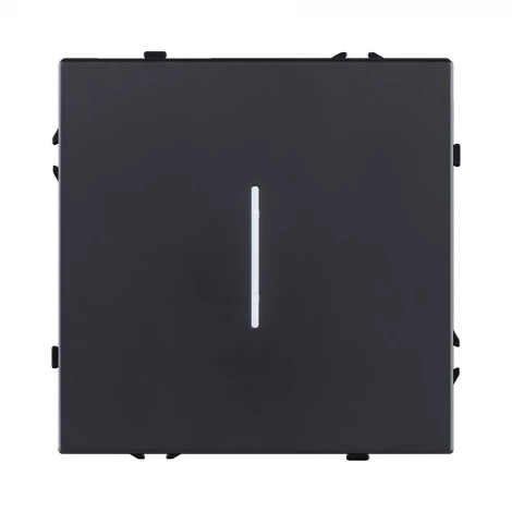 Выключатель 1-клавишный 10А/250В с LED подсветкой, черный матовый Kollinger Eclipse EC-007BK