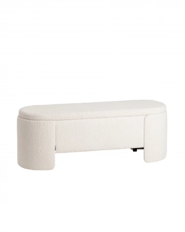 Банкетка Taks с местом для хранения букле белый Stool Group арт.УТ000040302