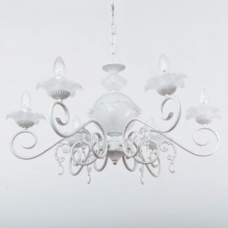 Подвесная люстра Abrasax L.8302-6CREAM/G (220V, на цепи, свеча)