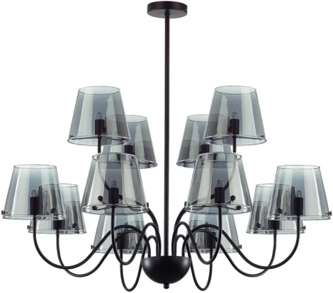 Потолочная люстра ярусная на штанге Lumion Smoky 6570/12C черный/дымчатый/металл/стекло G9 12*20W 220V