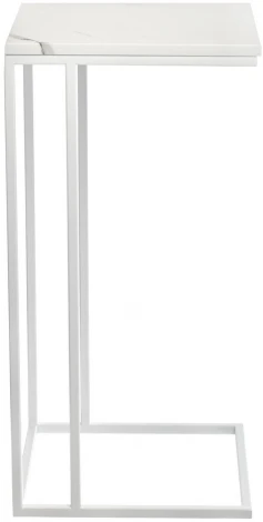 Придиванный столик Loft 35x35см, белый мрамор с белыми ножками Bradex Home RF 0356