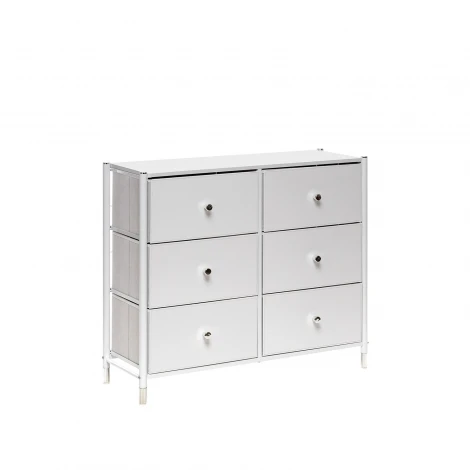 Комод Leset Нирита/Хайди, 6 ящиков, Белый (Сталь,Экокожа/Белый) арт.2500000209734