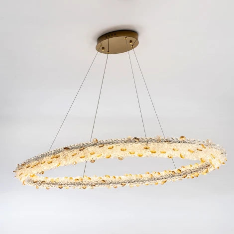 Подвесной светильник светодиодный хрустальный с пультом с регулировкой цветовой температуры и яркости Modelux MODESTYLE MS.5006.1200 GD