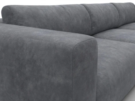 Диван угловой Лига-066 НПБ Лонг угол правый (ЛДСП,Фанера,Брус,Велюр/Темно-серый) Лига Диванов 131217