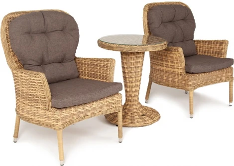 "Алиса" кофейный комплект из искусственного ротанга, цвет соломенный 4SIS арт.УТ-00004157