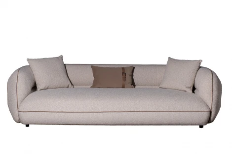 ZW-25003 Диван Амели (Amelia) трехместный букле светлый 253*100*67см с бежевым кантом Garda Decor