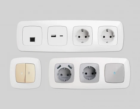 Рамка Ambrella Volt OMEGA Ecta (Белый глянец) 2-ая OF140102