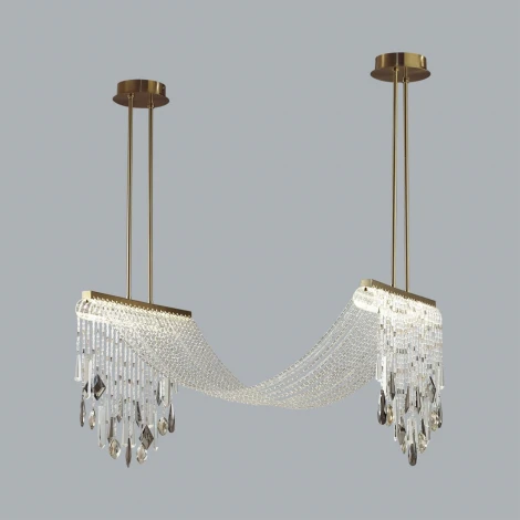 Потолочная люстра ша штанге Odeon Light Afina 5420/48L античная бронза/металл/стекло/хрусталь LED*48W 3000K (220V, подвески)