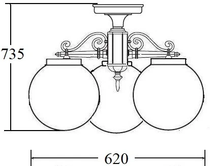 Потолочный светильник уличный Oasis Light GLOBO S 88270SA/3 Bl (220V, фонарь, шар, IP44)