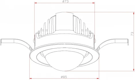 Точечный встраиваемый светодиодный светильник 100104E75(W) Fiberli 100104E75 12130401 (220V, круглые)