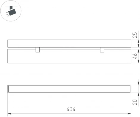 Трековый светильник магнитный MAG-FLAT-FOLD-25-S400-12W Warm3000 (WH, 100 deg, 24V) (Arlight, IP20 Металл) 050071 (LED)