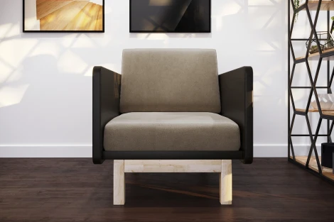 Кресло Arsko Двалин венге велюр бежевый