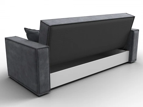 Диван-книжка Куба (ДСП,ЛДСП/Пластик/Велюр/Темно-серый) Лига Диванов 127445