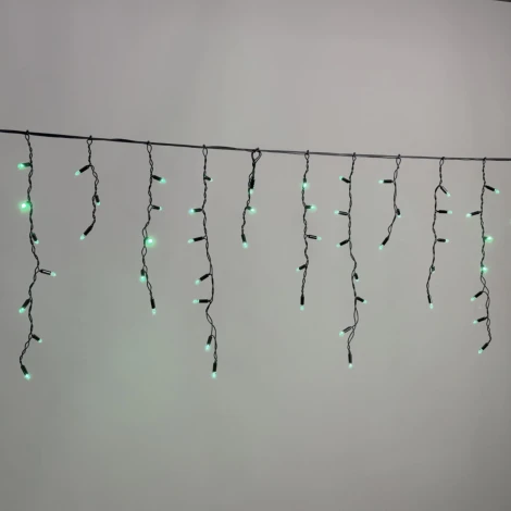 Гирлянда Бахрома с колпачком 3,1 x 0,5 м зелёная 220В, 120 LED, провод черный ПВХ, IP65 Laitcom PIL120CAP-11-2G