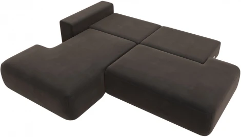 Диван угловой Лига-036 НПБ Модерн левый угол (Коричневый/Велюр) Лига Диванов арт.121411L
